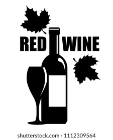 red wine bottle and cup label