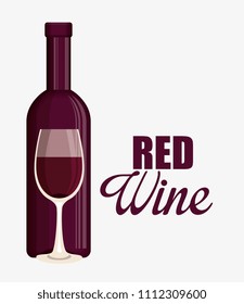 red wine bottle and cup label