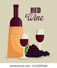red wine bottle and cup label