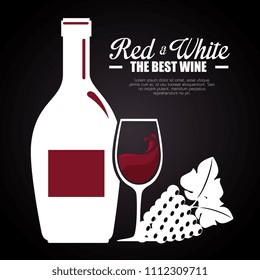 red wine bottle and cup label