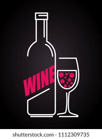 red wine bottle and cup label