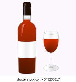 red wine bottle and glass