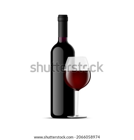 red wine bottle and glass