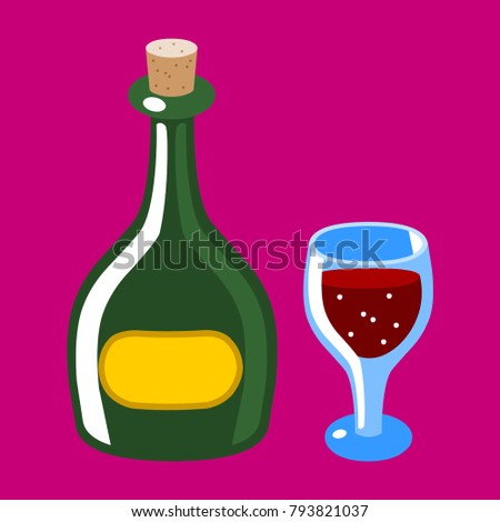 red wine in a bottle and in a glass