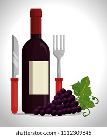 red wine bottle and grapes