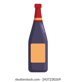 Red wine bottle icon cartoon vector. Industry process. Natural organic drink