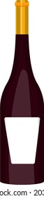 rote Weinflasche, Illustration, Vektorgrafik auf weißem Hintergrund.