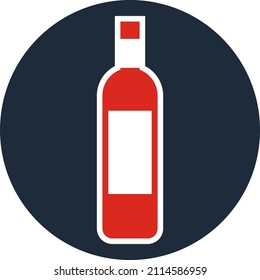 rote Weinflasche, Illustration, Vektorgrafik auf weißem Hintergrund.
