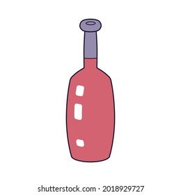 Red wine bottle isolated vector icon