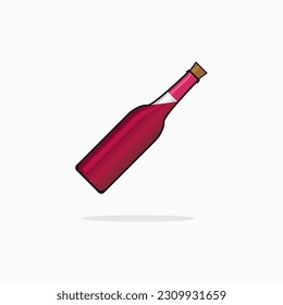 red wine bottle vector icon