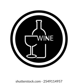 red wine bottle vector icon