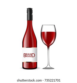 red wine bottles isolated on transparent background