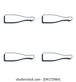 Red wine bottles seamless pattern. Line art style. Outline image. Black and white repeat template. Party drinks concept. Illustration on white background. Flat design style for any purposes. Vector.
