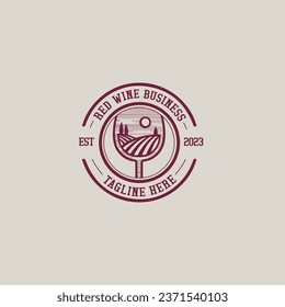 Red wine business logo design