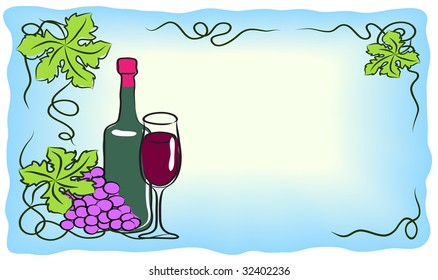 Red wine card.   Vector illustration.