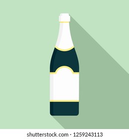 Red wine champagne icon. Flat illustration of red wine champagne vector icon for web design