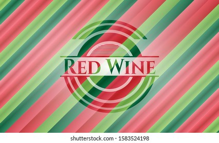 Red Wine christmas badge. Vector Illustration. Detailed.