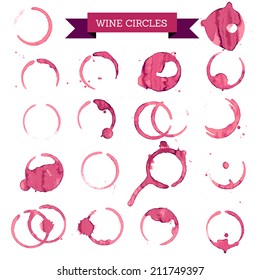 red wine circles, wine concept