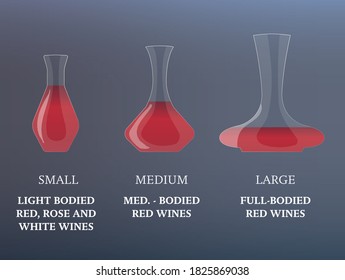 Red Wine Decanter Carafe Transparency Vector Flat