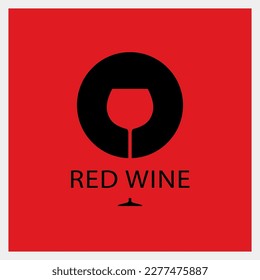 Red Wine. Drink Logo. Glass Icon Template. Vector Illustration