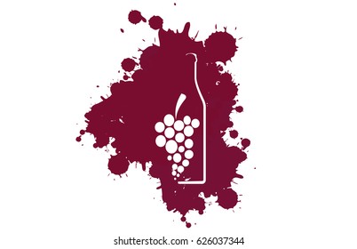 Red wine drops.A bunch of grapes.Wine background vector.