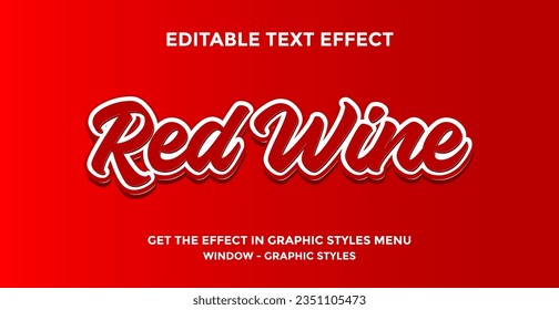 red wine editable text effect template