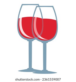 red wine glass art drawn design