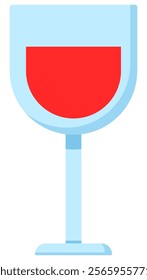 Red wine glass flat icon vector isolated on white background.