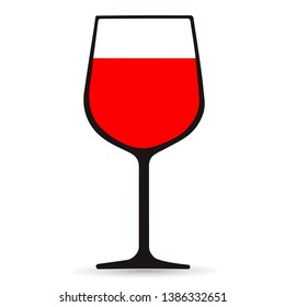 Red wine in glass icon - Vector.