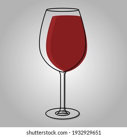 Rotwein in Glas Symbol. Vektorgrafik