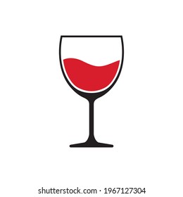 Icono de vidrio rojo, vector aislado