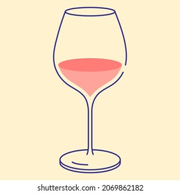 Red wine glass icon vector illustration, flat design