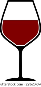 Red Wine Glass Icon. Vector Image.