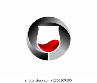 Red wine in glass icon - Vector