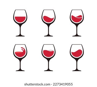 Red wine glass icon vector.