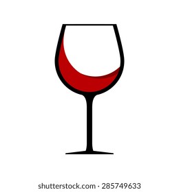 Red wine in glass icon - Vector