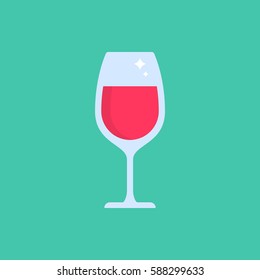 Red wine glass icon. Vector