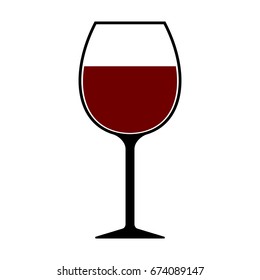 Red Wine Glass Icon Vector Isolated