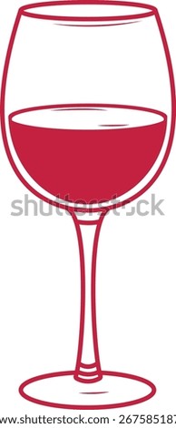 Red Wine Glass Icon Vector Illustration