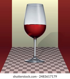 Red wine glass insulated Eps File. A glass of Red wine a insulated on Room