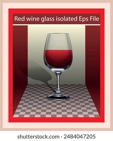 Red wine glass isolated Eps File. A glass of Red wine a isolated on Room