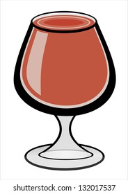 Red wine glass isolated on white background