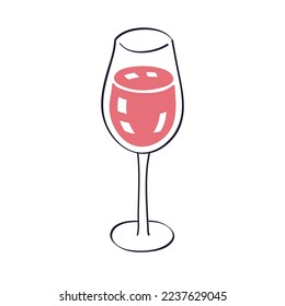 Red wine glass isolated vector illustration