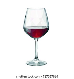 Red wine glass - low poly style 