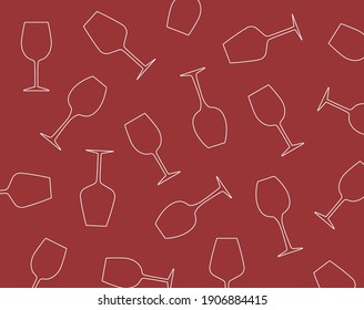 patrón de vidrio de vino rojo- ilustración vectorial