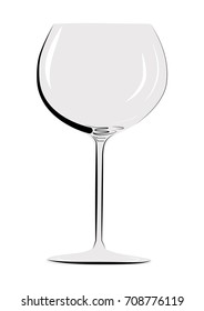 Red wine glass realistic vector illustration isolated
