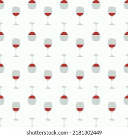 Vidrio rojo sin fisuras, gran diseño para cualquier propósito. Estilo Doodle. Imagen dibujada a mano. Repetir plantilla. El concepto de las bebidas de fiesta. Dibujo a mano libre. Borrador gráfico de dibujos animados. Vector.
