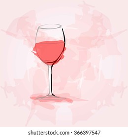 Red Wine In Glass Vector