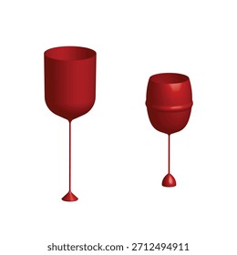 Rotwein Glas, Vektorglas Design 