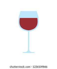 Red wine glass. Vector illustration